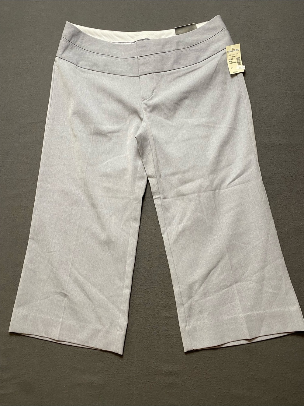 Maurices Women’s Size 3/4 Light Gray Cropped Wide-Leg Dress Pants NWT